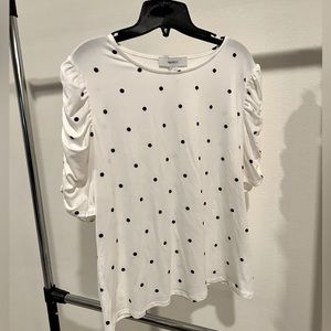 Black and white polka dot top